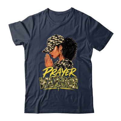Christian Camo Prayer Warrior Afro Black Woman Faith Art Shirt & Hoodie | teecentury