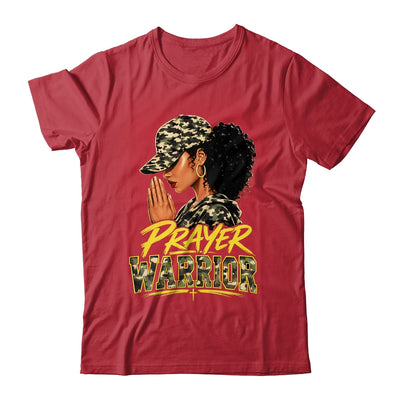 Christian Camo Prayer Warrior Afro Black Woman Faith Art Shirt & Hoodie | teecentury