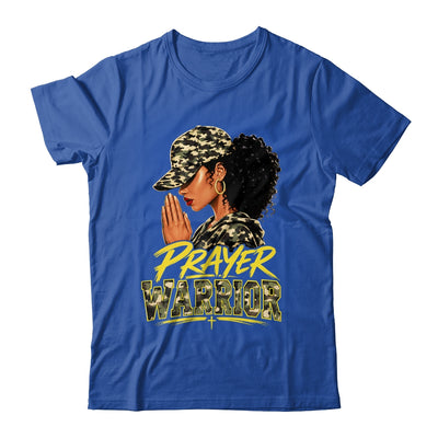 Christian Camo Prayer Warrior Afro Black Woman Faith Art Shirt & Hoodie | teecentury