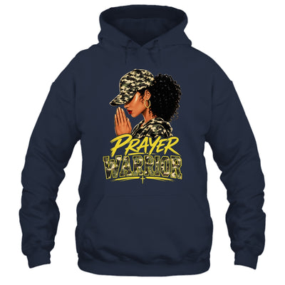 Christian Camo Prayer Warrior Afro Black Woman Faith Art Shirt & Hoodie | teecentury