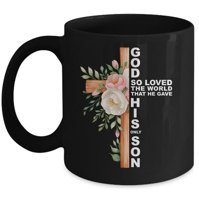 Christian Cross Bible Faith Quote John 3:16 Women Religious Mug | teecentury