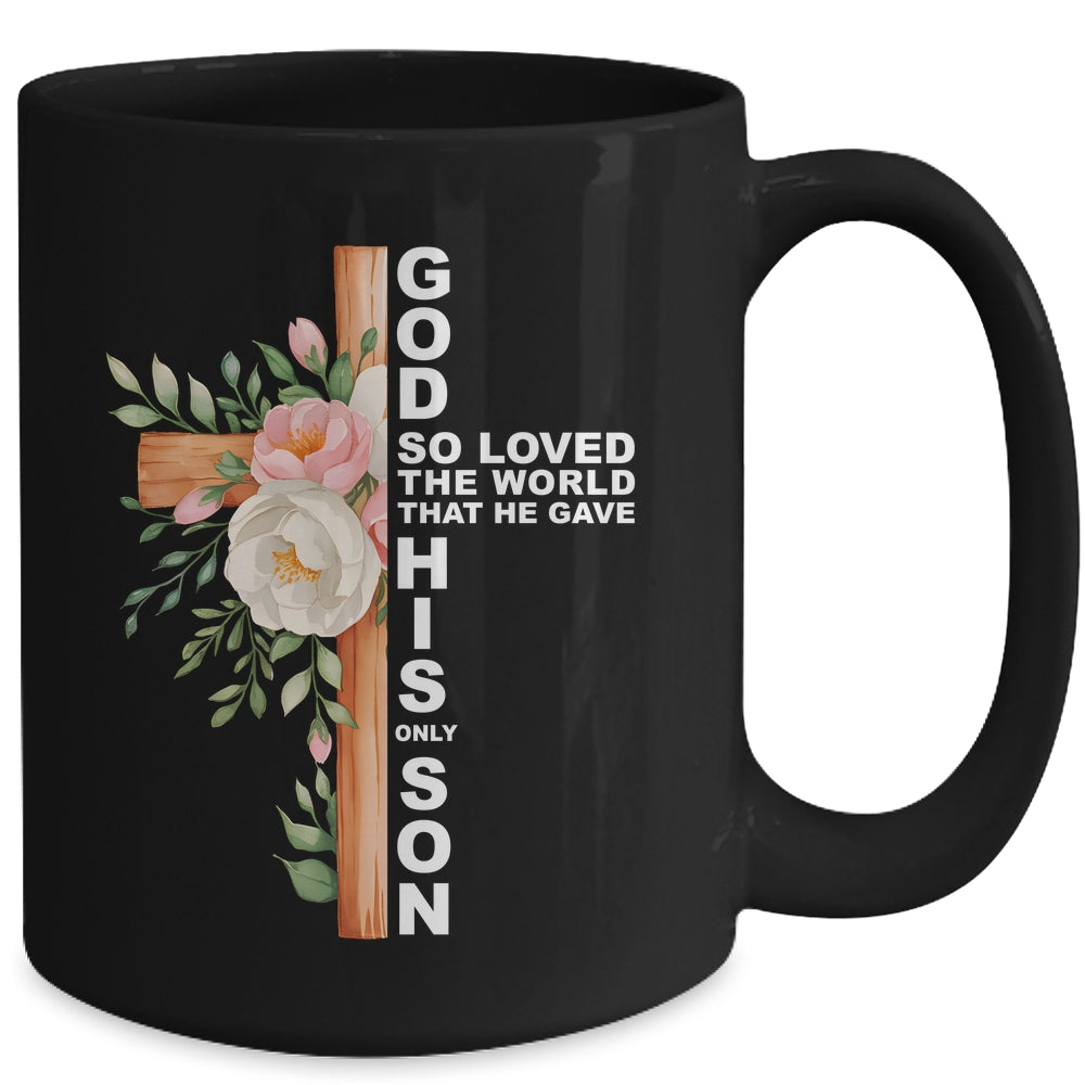 Christian Cross Bible Faith Quote John 3:16 Women Religious Mug | teecentury