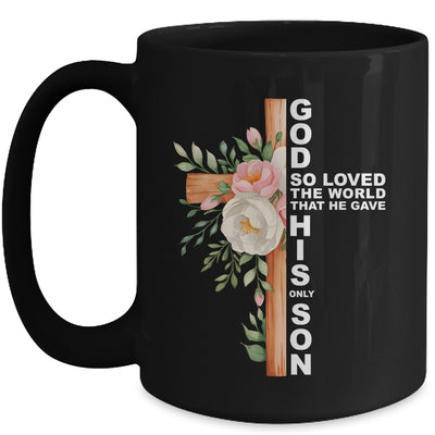Christian Cross Bible Faith Quote John 3:16 Women Religious Mug | teecentury