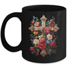 Christian Cross Floral Faith For Women Bible Verse Religious Mug | teecentury