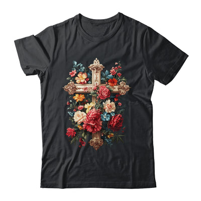 Christian Cross Floral Faith For Women Bible Verse Religious Shirt & Hoodie | teecentury