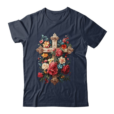 Christian Cross Floral Faith For Women Bible Verse Religious Shirt & Hoodie | teecentury
