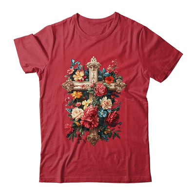 Christian Cross Floral Faith For Women Bible Verse Religious Shirt & Hoodie | teecentury