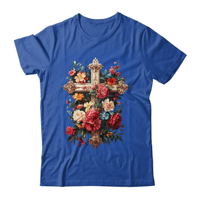 Christian Cross Floral Faith For Women Bible Verse Religious Shirt & Hoodie | teecentury