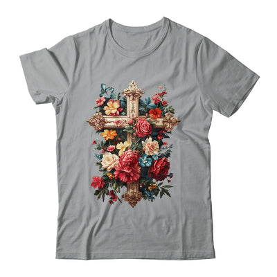 Christian Cross Floral Faith For Women Bible Verse Religious Shirt & Hoodie | teecentury