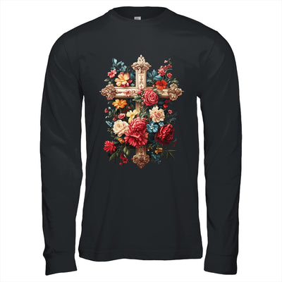 Christian Cross Floral Faith For Women Bible Verse Religious Shirt & Hoodie | teecentury