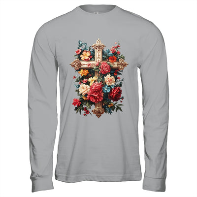 Christian Cross Floral Faith For Women Bible Verse Religious Shirt & Hoodie | teecentury