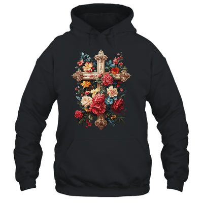 Christian Cross Floral Faith For Women Bible Verse Religious Shirt & Hoodie | teecentury