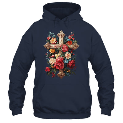 Christian Cross Floral Faith For Women Bible Verse Religious Shirt & Hoodie | teecentury