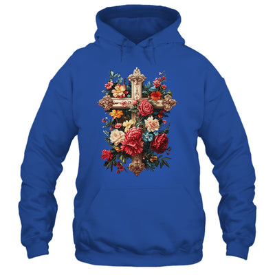 Christian Cross Floral Faith For Women Bible Verse Religious Shirt & Hoodie | teecentury
