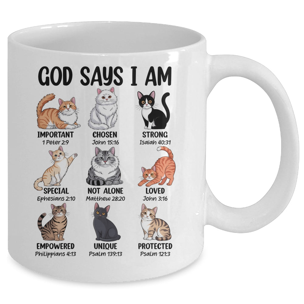 Christian Girl God Says I Am Cat Jesus Faith Bible Verse Mug | teecentury