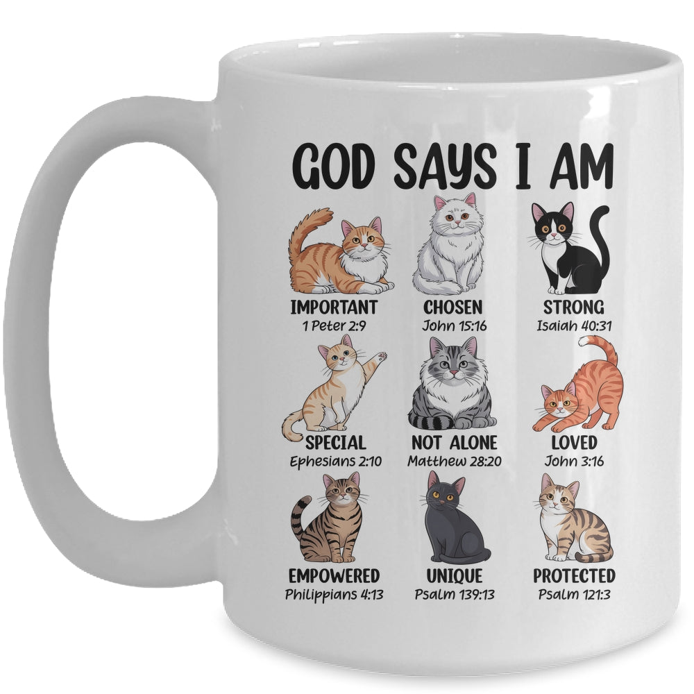 Christian Girl God Says I Am Cat Jesus Faith Bible Verse Mug | teecentury