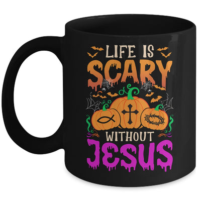 Christian Halloween Life Is Scary Without Jesus Fall Autumn Mug | teecentury