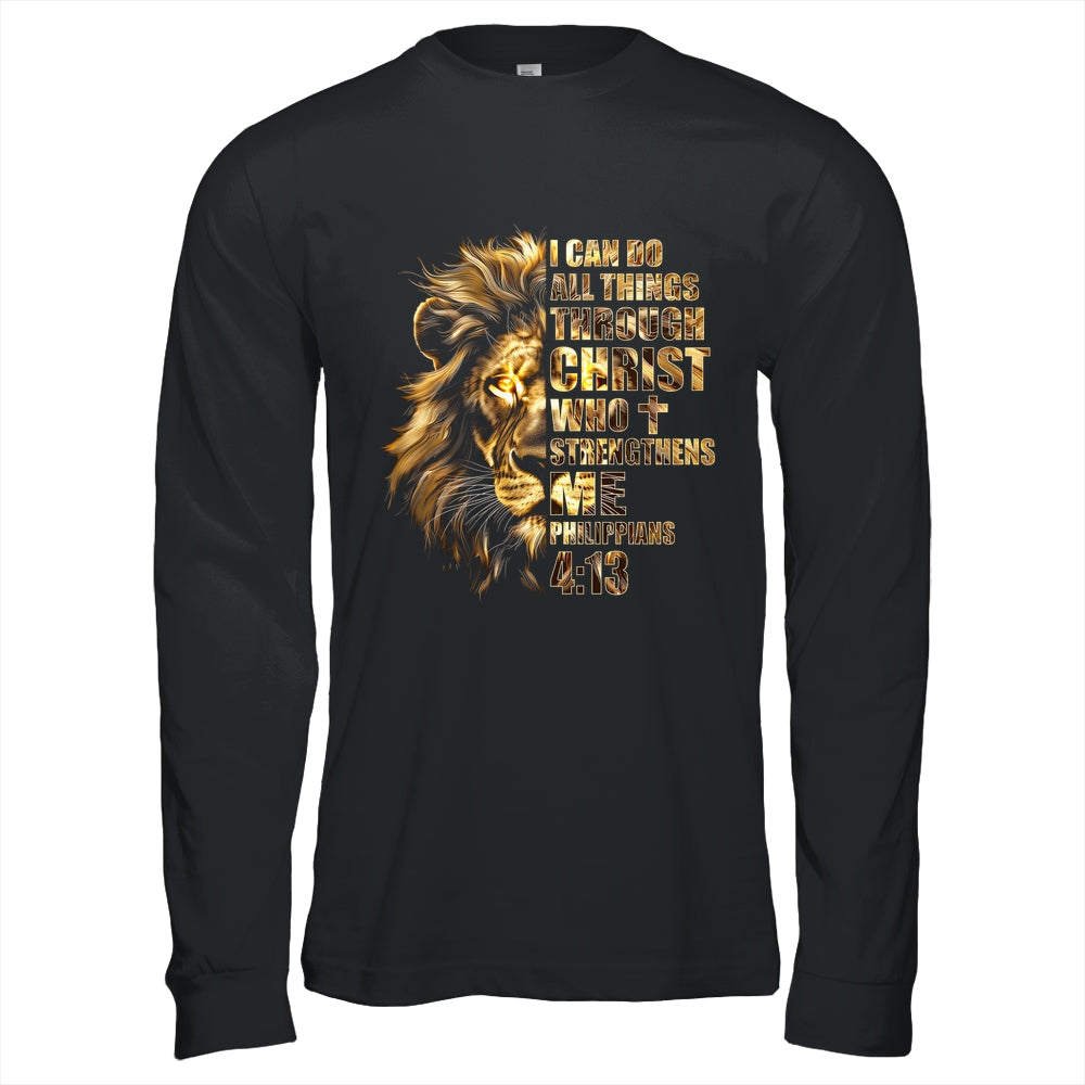 Christian I Can Do All Things Through Christ Lion Faith Shirt & Hoodie | teecentury