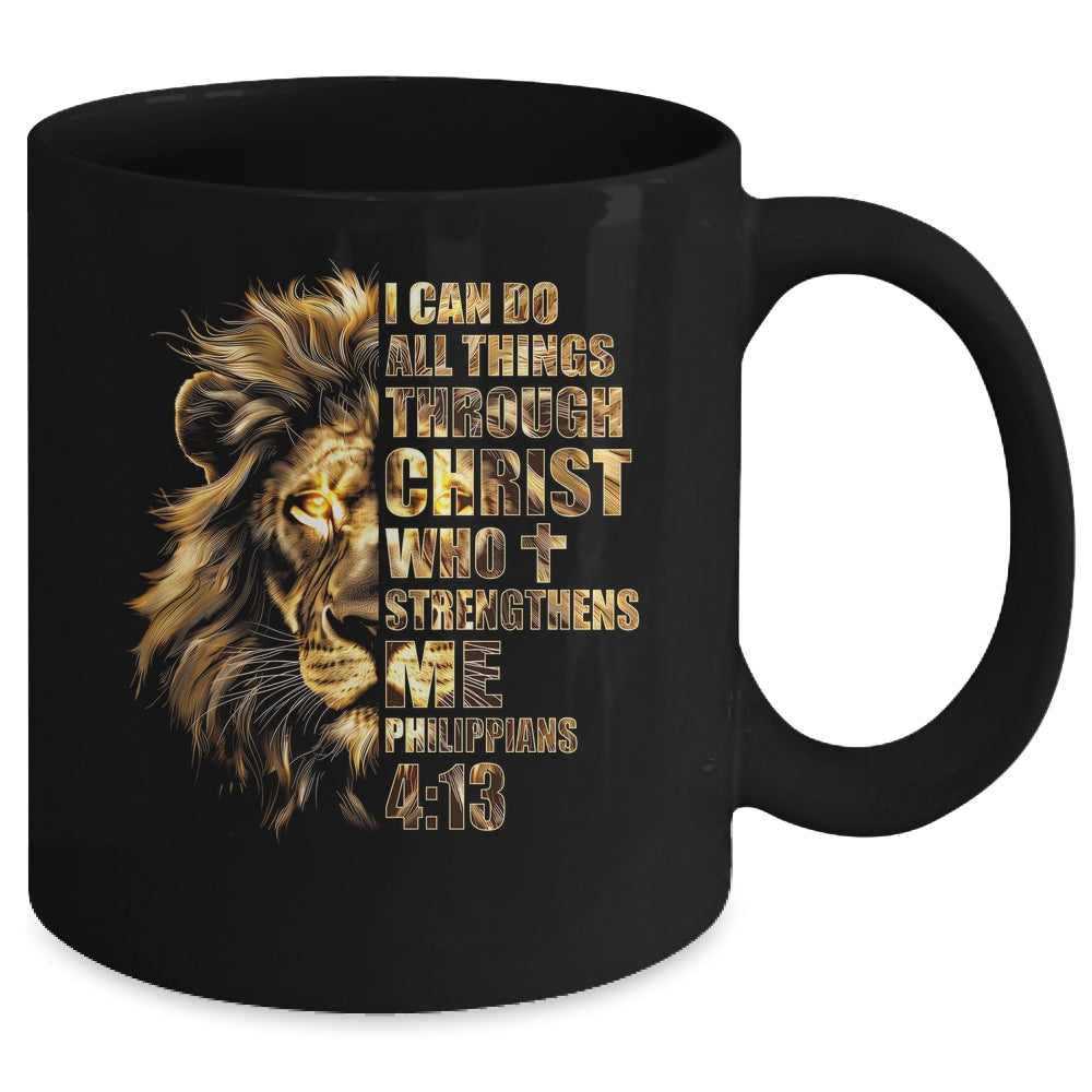 Christian I Can Do All Things Through Christ Lion Faith Mug | teecentury