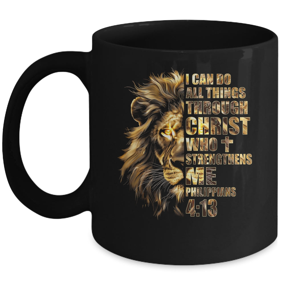 Christian I Can Do All Things Through Christ Lion Faith Mug | teecentury