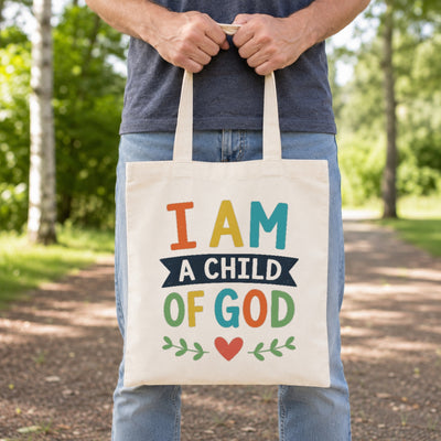 Christian Tote Bag For Women I Am A Child Of God Bible Verse Canvas Bag Church Gift Religious Faith Tote Bags Beach Shopping Grocery Reusable Everyday Use Shirt & Hoodie | teecentury