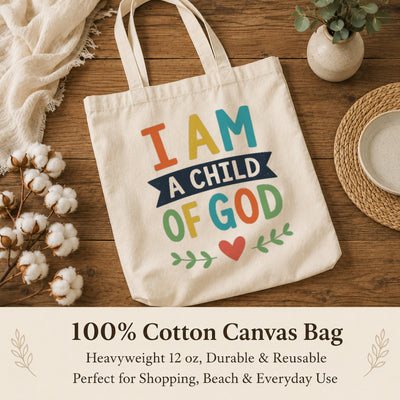 Christian Tote Bag For Women I Am A Child Of God Bible Verse Canvas Bag Church Gift Religious Faith Tote Bags Beach Shopping Grocery Reusable Everyday Use Shirt & Hoodie | teecentury