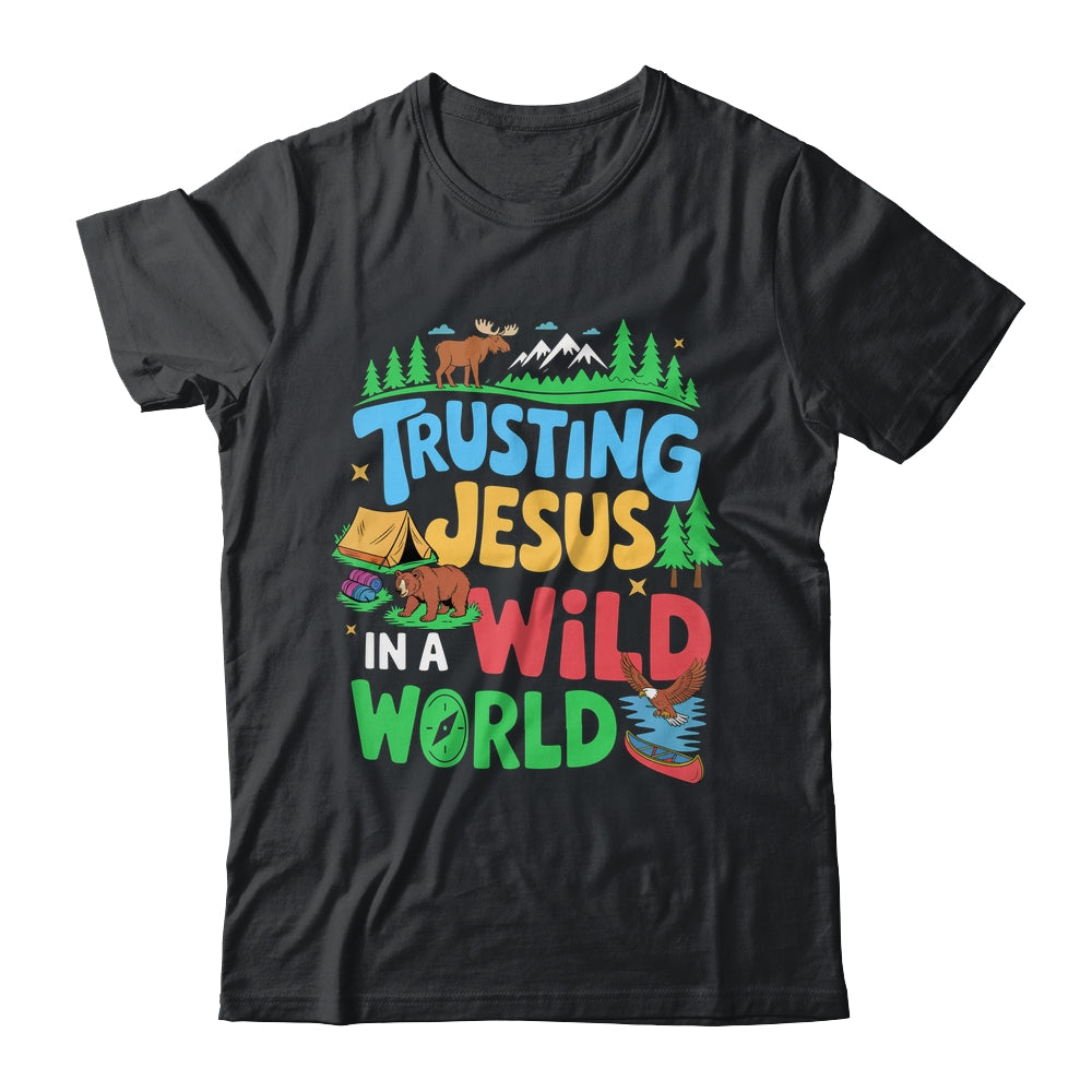 Christian VBS Trusting Jesus In A Wild World Summer Camping Shirt & Tank Top | teecentury