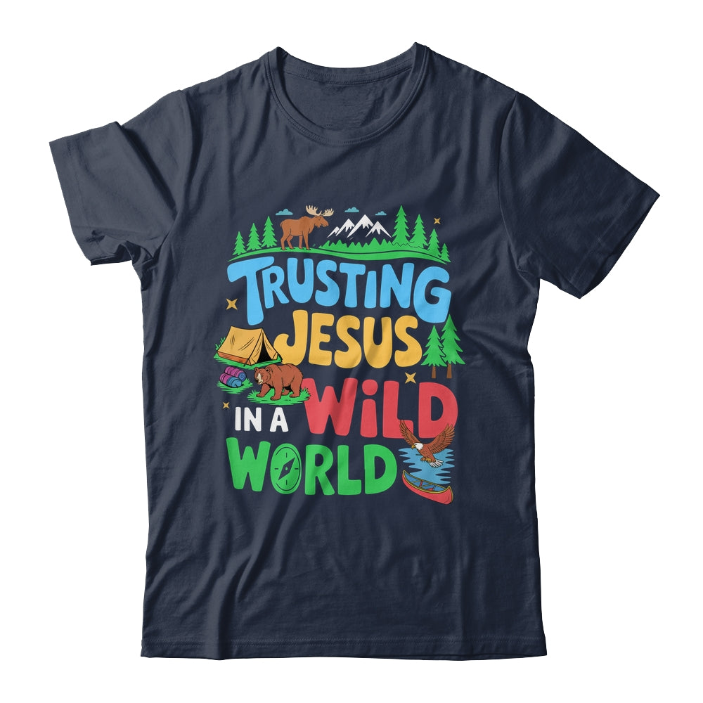 Christian VBS Trusting Jesus In A Wild World Summer Camping Shirt & Tank Top | teecentury