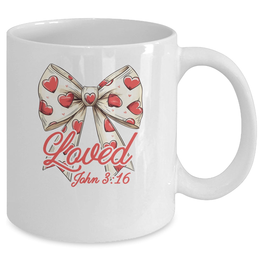 Christian Women Valentines Day Loved Retro John Bible Verse Mug | teecentury