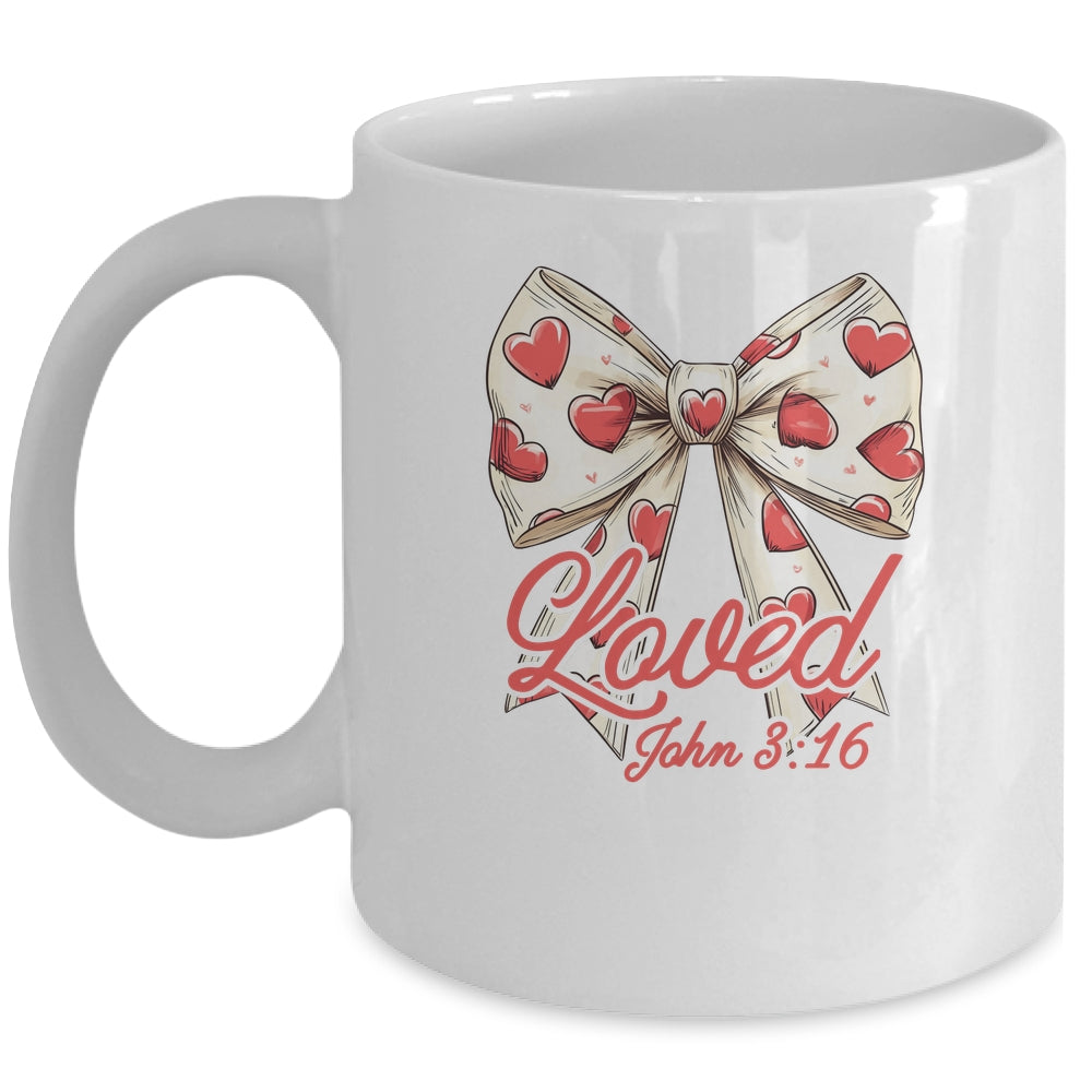 Christian Women Valentines Day Loved Retro John Bible Verse Mug | teecentury