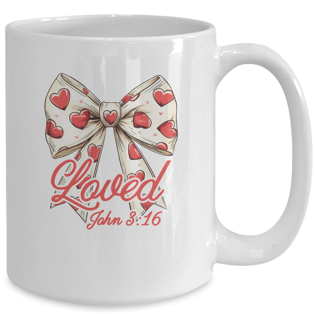 Christian Women Valentines Day Loved Retro John Bible Verse Mug | teecentury