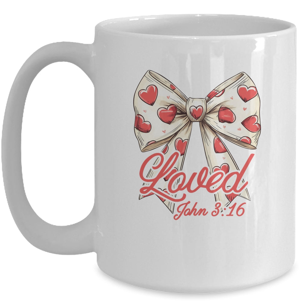 Christian Women Valentines Day Loved Retro John Bible Verse Mug | teecentury