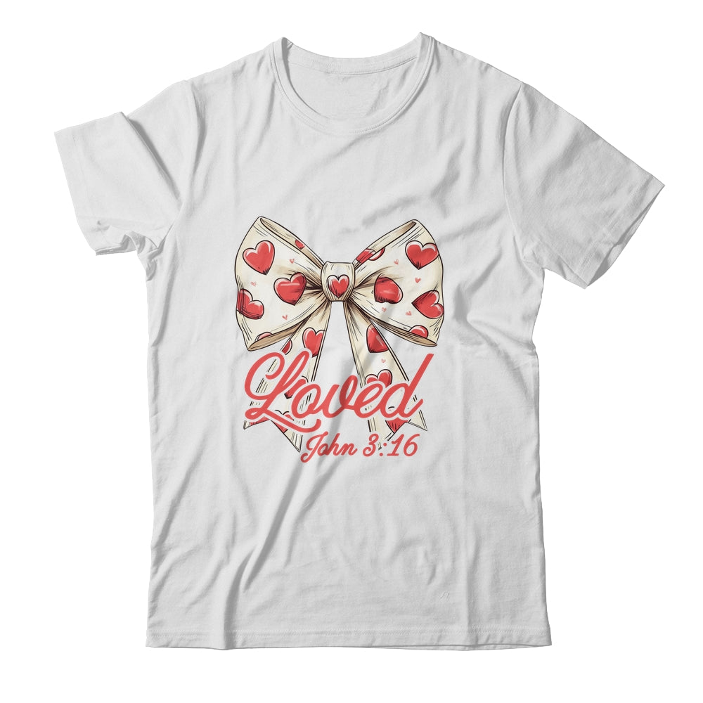 Christian Women Valentines Day Loved Retro John Bible Verse Shirt & Sweatshirt | teecentury