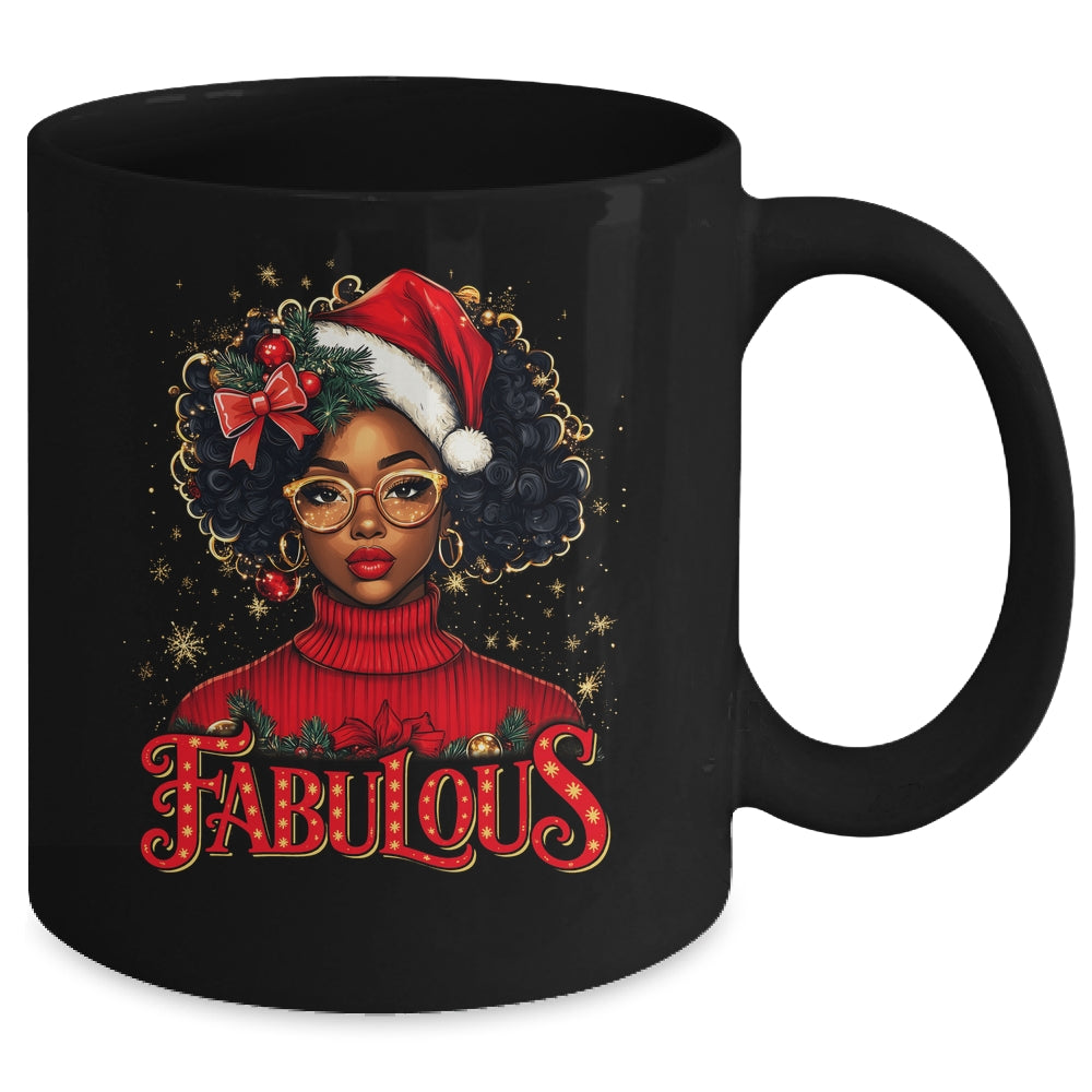 Christmas African American Melanin Afro Sleigh Queen Mug | teecentury