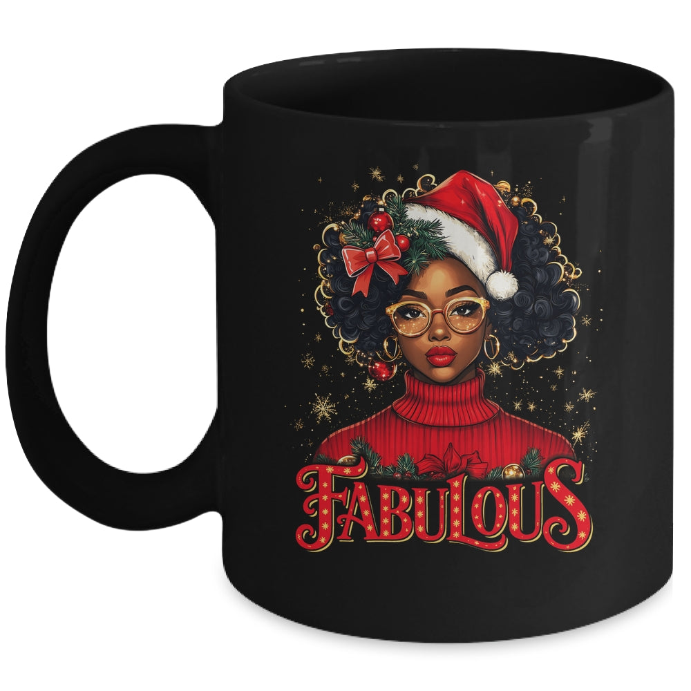 Christmas African American Melanin Afro Sleigh Queen Mug | teecentury