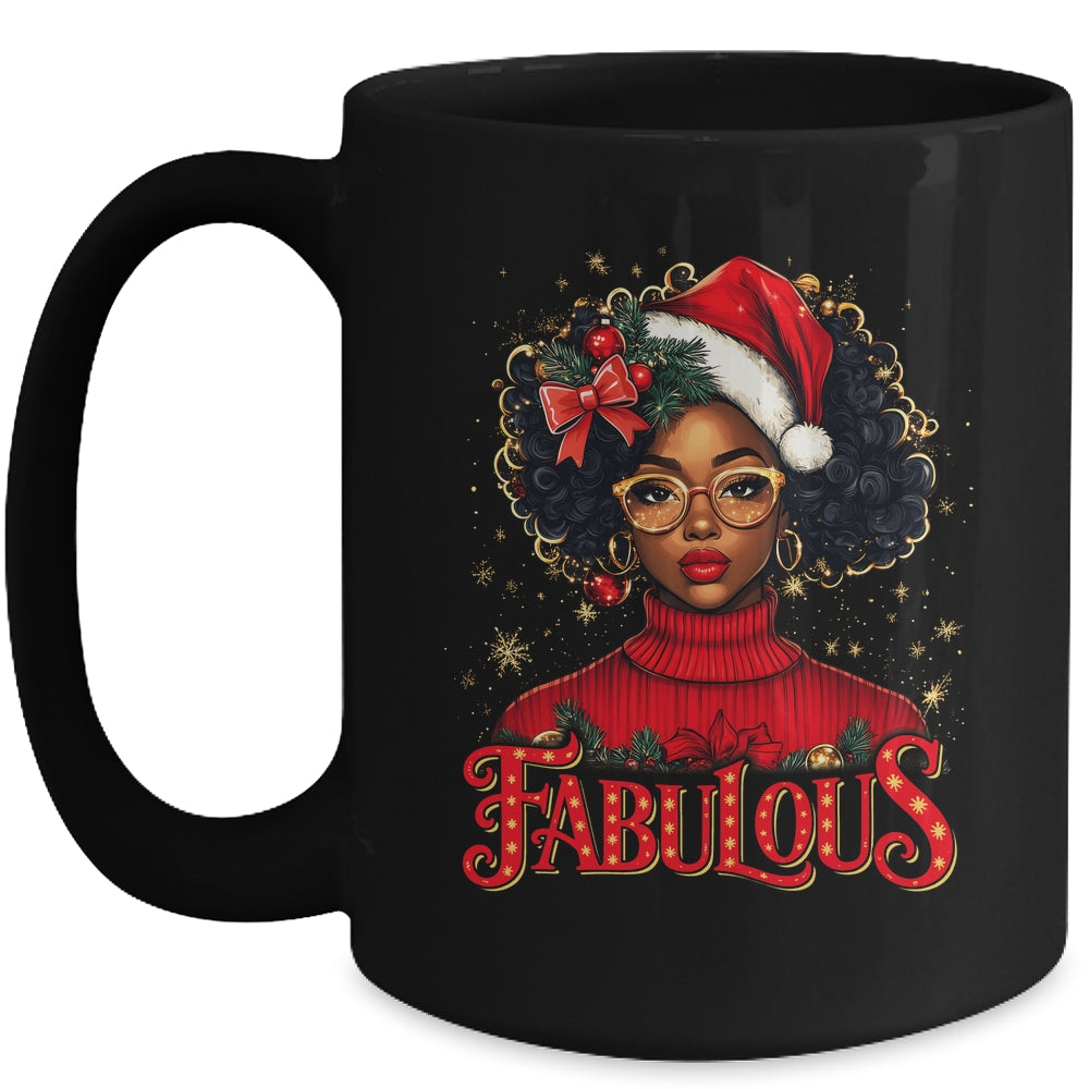 Christmas African American Melanin Afro Sleigh Queen Mug | teecentury