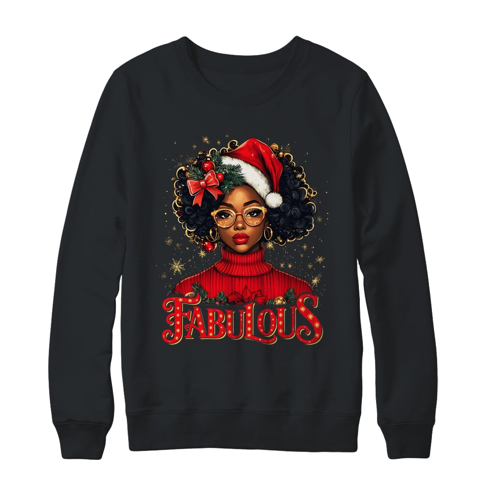 Christmas African American Melanin Afro Sleigh Queen Shirt & Sweatshirt | teecentury