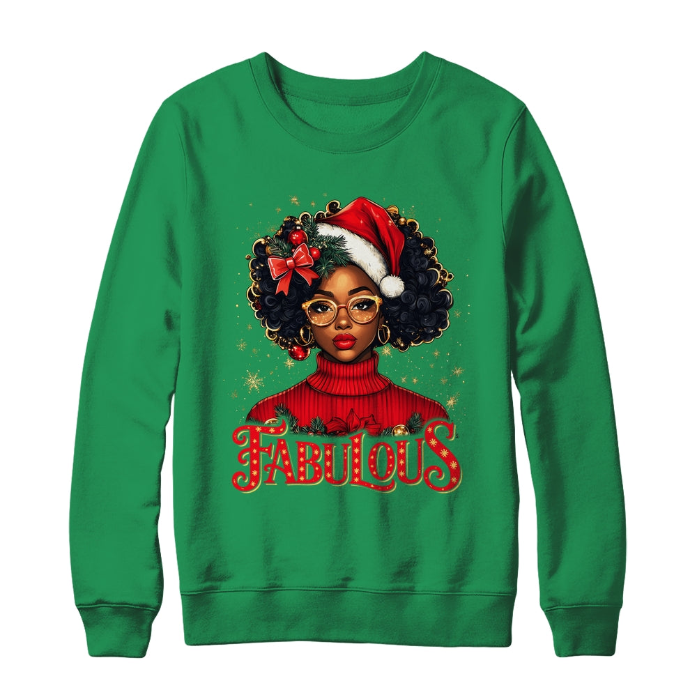 Christmas African American Melanin Afro Sleigh Queen Shirt & Sweatshirt | teecentury