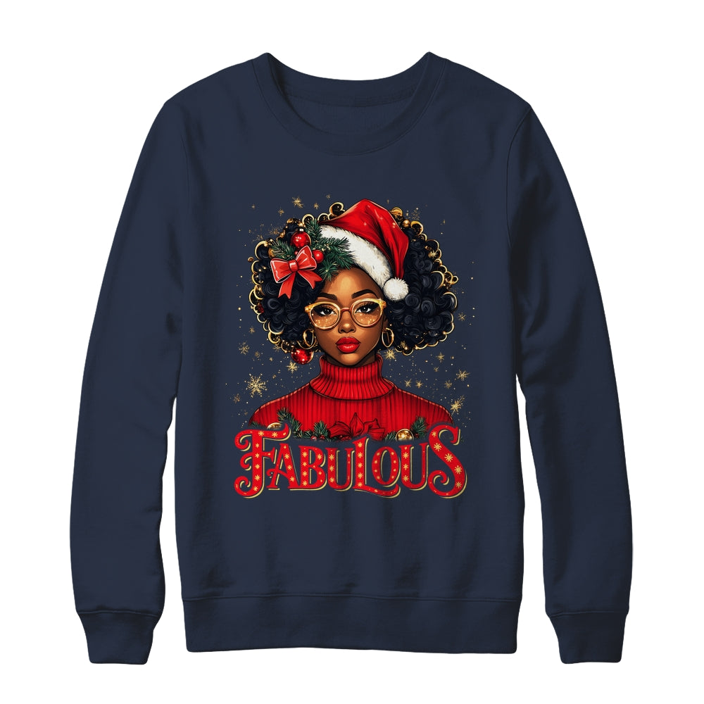 Christmas African American Melanin Afro Sleigh Queen Shirt & Sweatshirt | teecentury