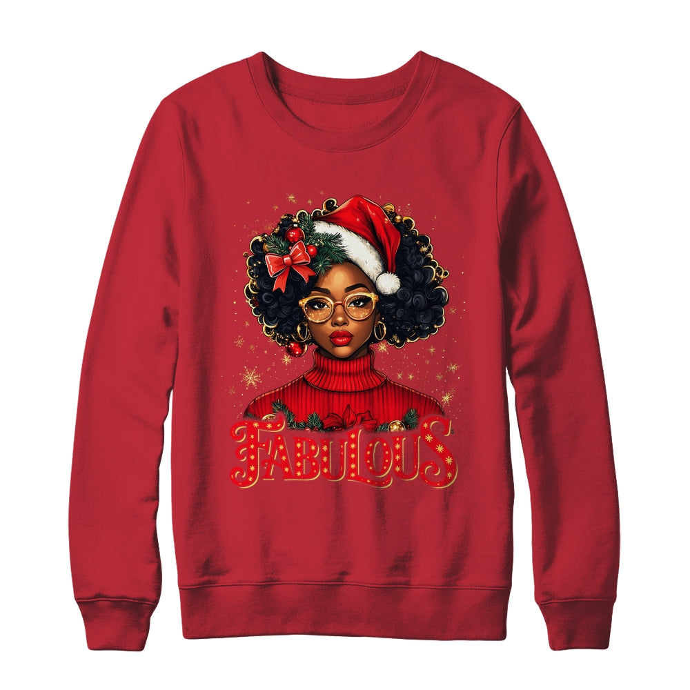 Christmas African American Melanin Afro Sleigh Queen Shirt & Sweatshirt | teecentury