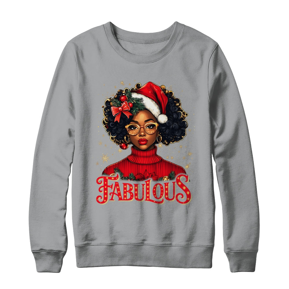 Christmas African American Melanin Afro Sleigh Queen Shirt & Sweatshirt | teecentury