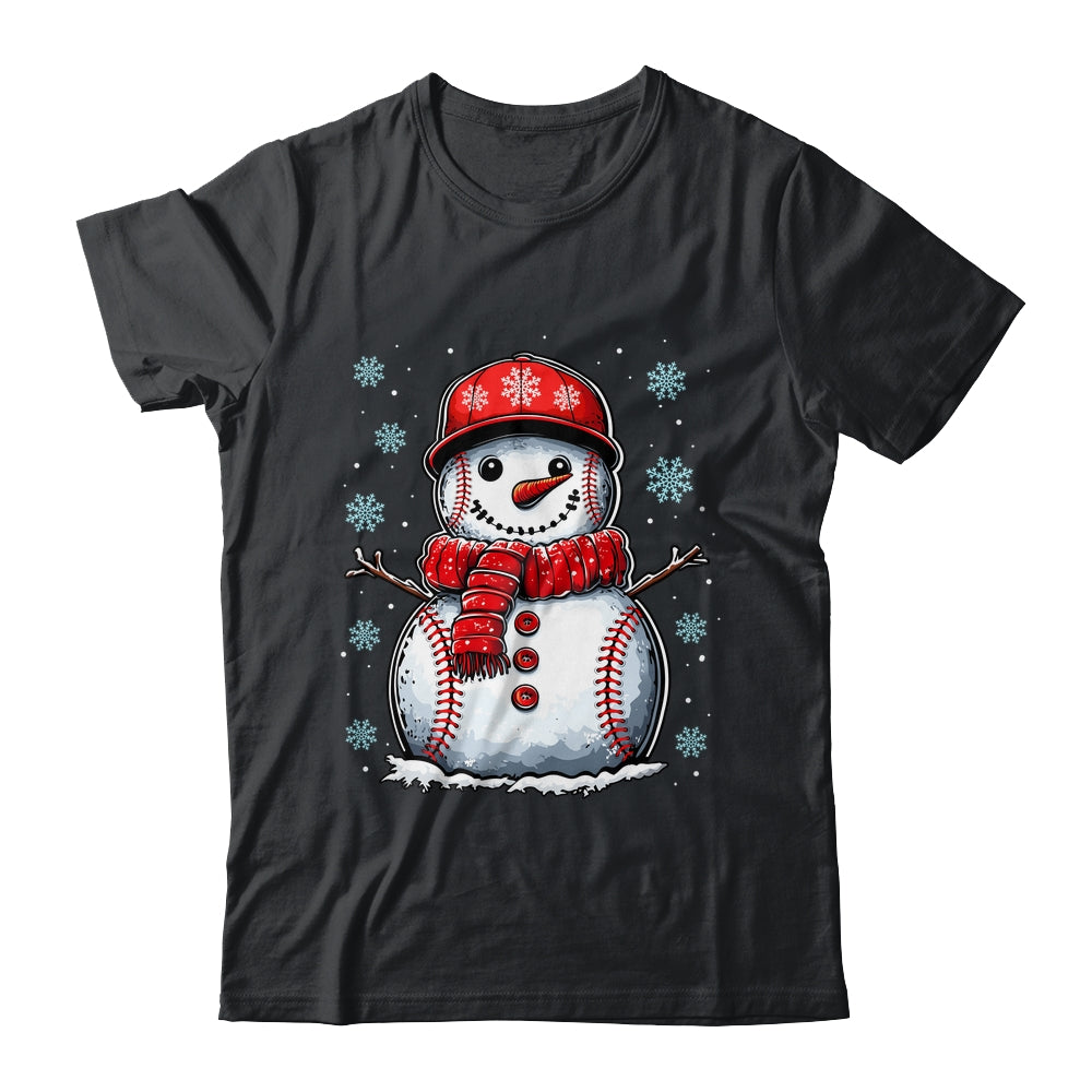Christmas Baseball Snowman Boys Baseball Christmas Women Men Shirt & Sweatshirt | teecentury