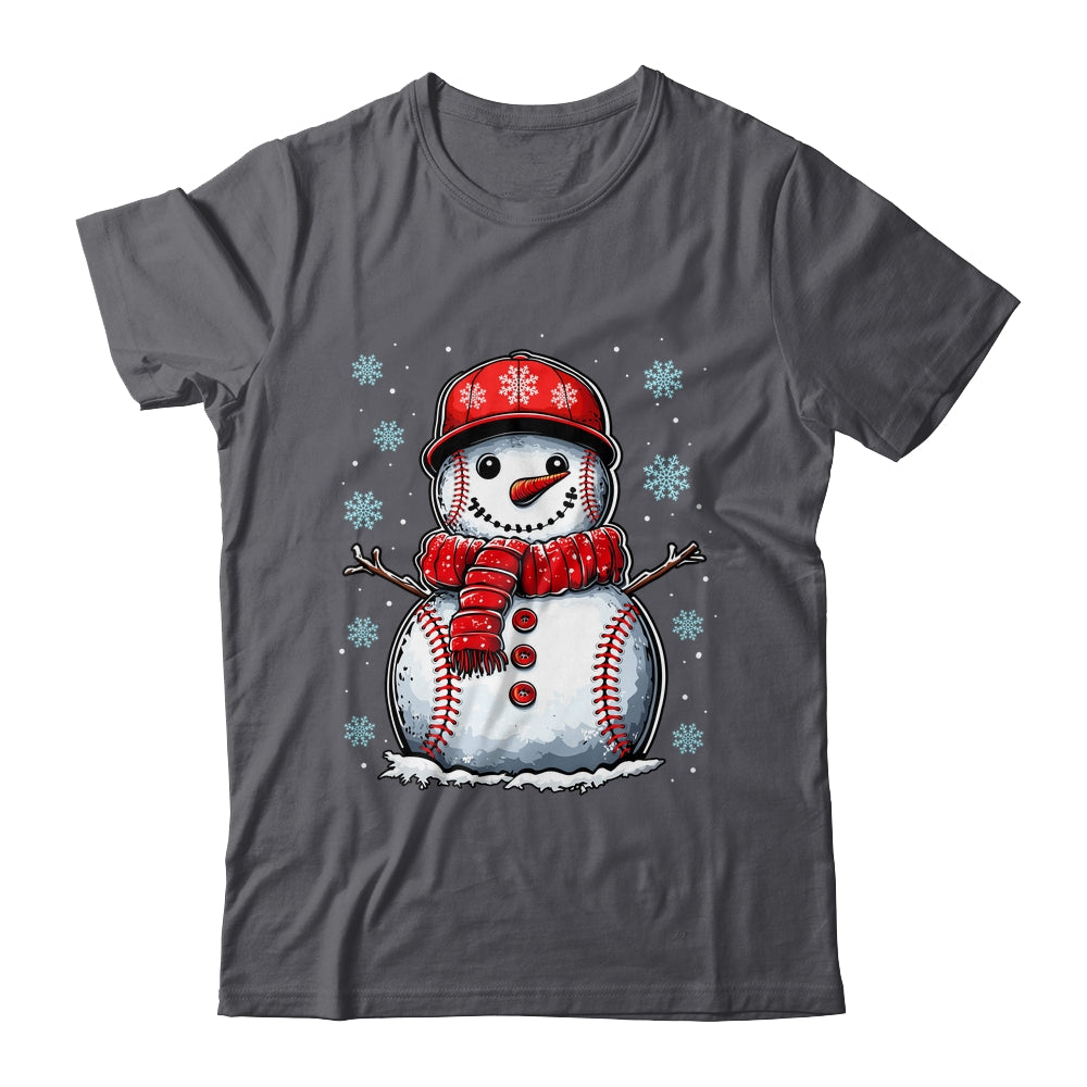Christmas Baseball Snowman Boys Baseball Christmas Women Men Shirt & Sweatshirt | teecentury