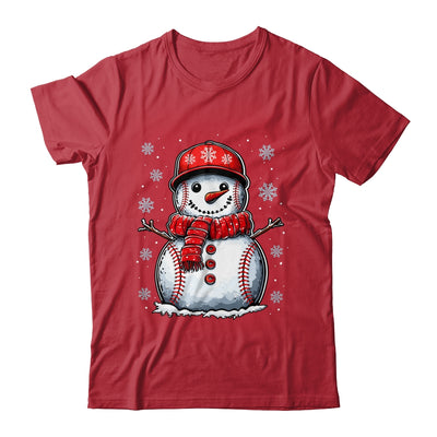 Christmas Baseball Snowman Boys Baseball Christmas Women Men Shirt & Sweatshirt | teecentury