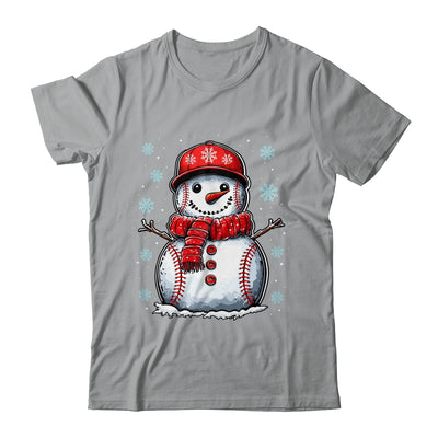 Christmas Baseball Snowman Boys Baseball Christmas Women Men Shirt & Sweatshirt | teecentury