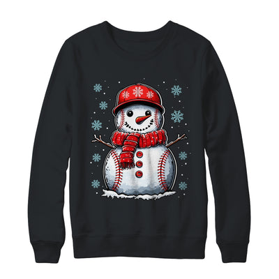 Christmas Baseball Snowman Boys Baseball Christmas Women Men Shirt & Sweatshirt | teecentury