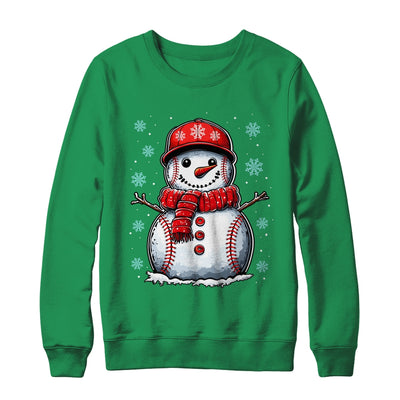 Christmas Baseball Snowman Boys Baseball Christmas Women Men Shirt & Sweatshirt | teecentury