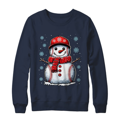 Christmas Baseball Snowman Boys Baseball Christmas Women Men Shirt & Sweatshirt | teecentury