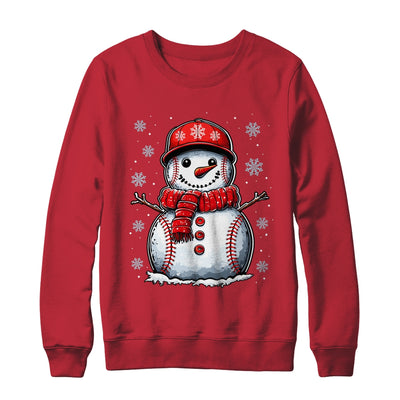 Christmas Baseball Snowman Boys Baseball Christmas Women Men Shirt & Sweatshirt | teecentury