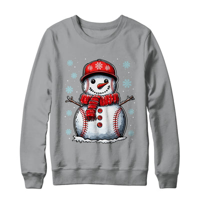 Christmas Baseball Snowman Boys Baseball Christmas Women Men Shirt & Sweatshirt | teecentury